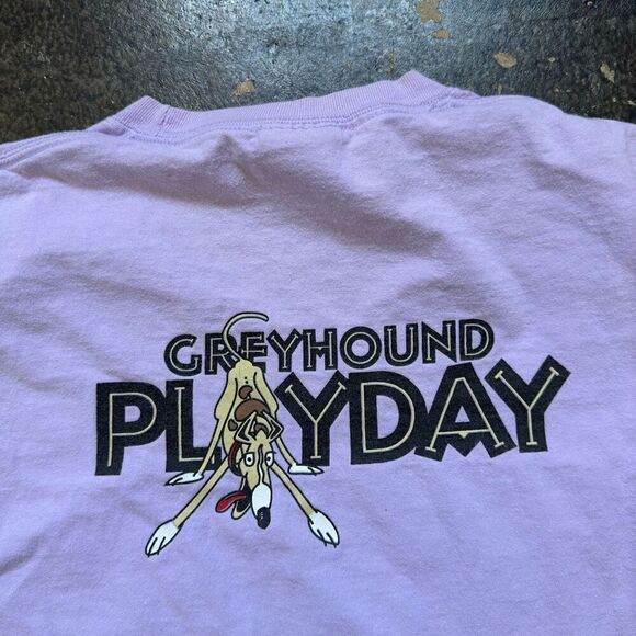 Greyhound Playday Men’s Short Sleeve T-Shirt Size Large Random Vintage Tee - Picture 7 of 11